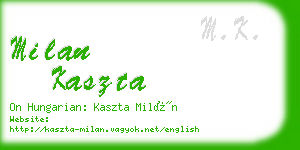 milan kaszta business card